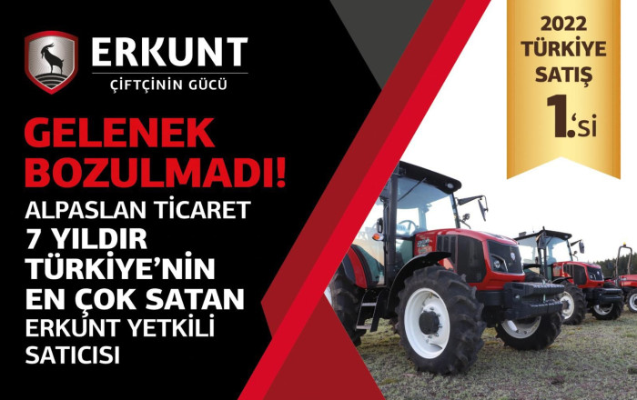 Alpaslan Ticaret 7 Yıldır Türkiye'nin En Çok Satan Erkunt Yetkili Satıcısı